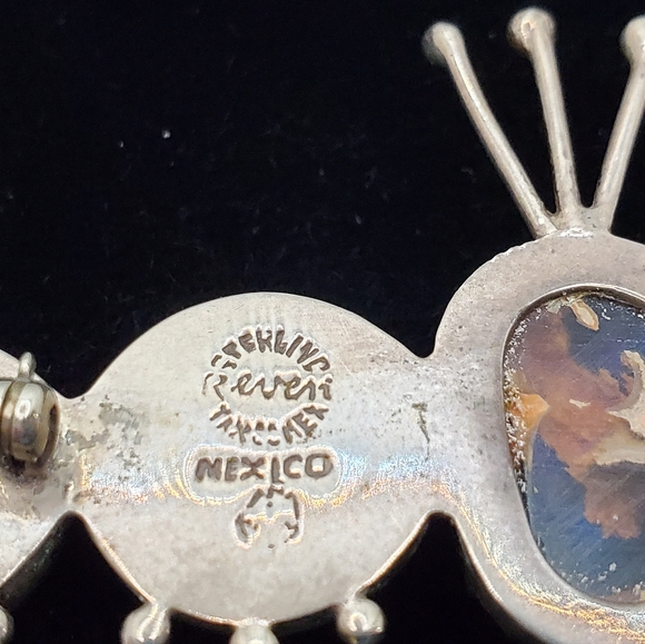 Reveriano Castillo Taxco Sterling Quartz Caterpillar Brooch Whimsical  6 inch - Picture 10 of 13